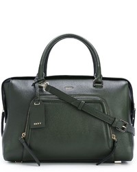 dunkelgrüne Shopper Tasche aus Leder von DKNY
