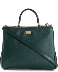 dunkelgrüne Shopper Tasche aus Leder von Dolce & Gabbana