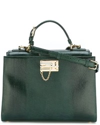 dunkelgrüne Shopper Tasche aus Leder von Dolce & Gabbana