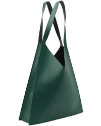dunkelgrüne Shopper Tasche aus Leder von MM6 MAISON MARGIELA