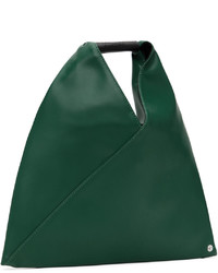 dunkelgrüne Shopper Tasche aus Leder von MM6 MAISON MARGIELA