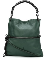 dunkelgrüne Shopper Tasche aus Leder von Henry Beguelin