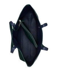 dunkelgrüne Shopper Tasche aus Leder von Lacoste