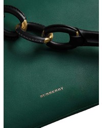 dunkelgrüne Shopper Tasche aus Leder von Burberry