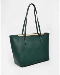 dunkelgrüne Shopper Tasche aus Leder von Aldo