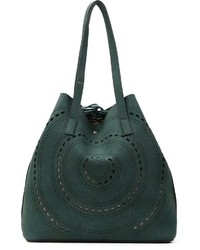 dunkelgrüne Shopper Tasche aus Leder von SURI FREY