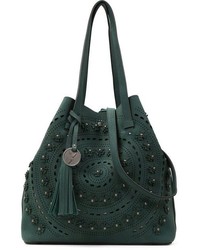 dunkelgrüne Shopper Tasche aus Leder von SURI FREY
