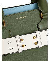 dunkelgrüne Shopper Tasche aus Leder von Burberry