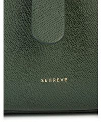 dunkelgrüne Shopper Tasche aus Leder von Senreve