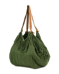 dunkelgrüne Shopper Tasche aus Segeltuch von Caravana