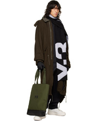 dunkelgrüne Shopper Tasche aus Segeltuch von Y-3