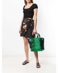 dunkelgrüne Shopper Tasche aus Stroh von SENSI STUDIO