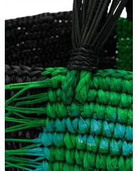 dunkelgrüne Shopper Tasche aus Stroh von SENSI STUDIO