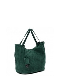 dunkelgrüne Shopper Tasche aus Wildleder von BACCINI