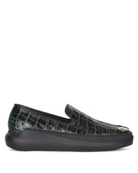 dunkelgrüne Slip-On Sneakers aus Leder von Giuseppe Zanotti