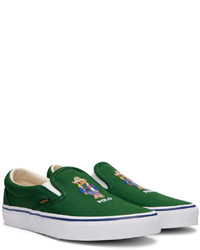 dunkelgrüne Slip-On Sneakers aus Segeltuch von Polo Ralph Lauren