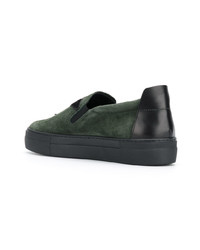 dunkelgrüne Slip-On Sneakers von Emporio Armani