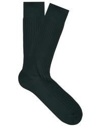 dunkelgrüne Strick Socken