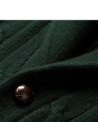 dunkelgrüne Strickjacke mit einem Schalkragen von Polo Ralph Lauren