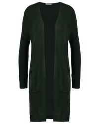 dunkelgrüne Strickjacke mit einer offenen Front von Jdy