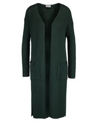 dunkelgrüne Strickjacke mit einer offenen Front von Noisy May