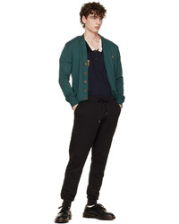 dunkelgrüne Strickjacke von Vivienne Westwood