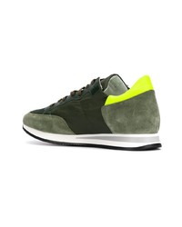 dunkelgrüne verzierte niedrige Sneakers von Philippe Model