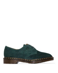 dunkelgrüne Wildleder Derby Schuhe von Dr. Martens