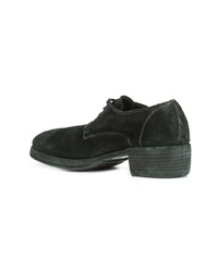 dunkelgrüne Wildleder Derby Schuhe von Guidi