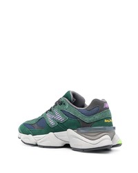 dunkelgrüne Wildleder niedrige Sneakers von New Balance