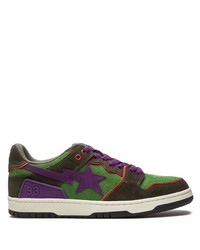 dunkelgrüne Wildleder niedrige Sneakers von A Bathing Ape