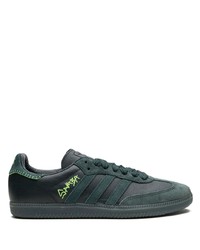 dunkelgrüne Wildleder niedrige Sneakers von adidas