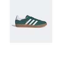 dunkelgrüne Wildleder niedrige Sneakers von adidas Originals
