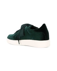 dunkelgrüne Wildleder niedrige Sneakers von Senso