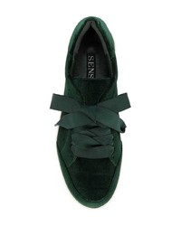 dunkelgrüne Wildleder niedrige Sneakers von Senso