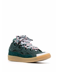 dunkelgrüne Wildleder niedrige Sneakers von Lanvin