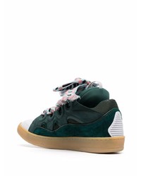 dunkelgrüne Wildleder niedrige Sneakers von Lanvin