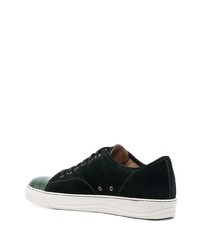 dunkelgrüne Wildleder niedrige Sneakers von Lanvin