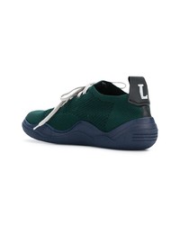 dunkelgrüne Wildleder niedrige Sneakers von Lanvin