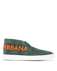 dunkelgrüne Wildleder niedrige Sneakers von Dolce & Gabbana