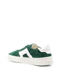 dunkelgrüne Wildleder niedrige Sneakers von Santoni