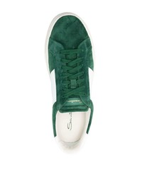 dunkelgrüne Wildleder niedrige Sneakers von Santoni