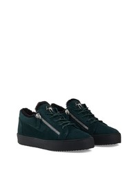 dunkelgrüne Wildleder niedrige Sneakers von Giuseppe Zanotti