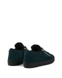 dunkelgrüne Wildleder niedrige Sneakers von Giuseppe Zanotti