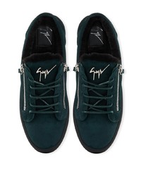 dunkelgrüne Wildleder niedrige Sneakers von Giuseppe Zanotti