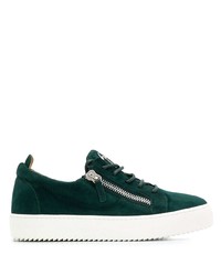 dunkelgrüne Wildleder niedrige Sneakers von Giuseppe Zanotti