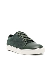 dunkelgrüne Wildleder niedrige Sneakers von Lanvin