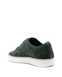 dunkelgrüne Wildleder niedrige Sneakers von Lanvin