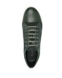 dunkelgrüne Wildleder niedrige Sneakers von Lanvin