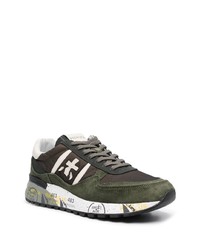 dunkelgrüne Wildleder niedrige Sneakers von Premiata